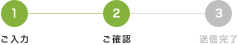 1ご入力 【2ご確認】 3送信完了